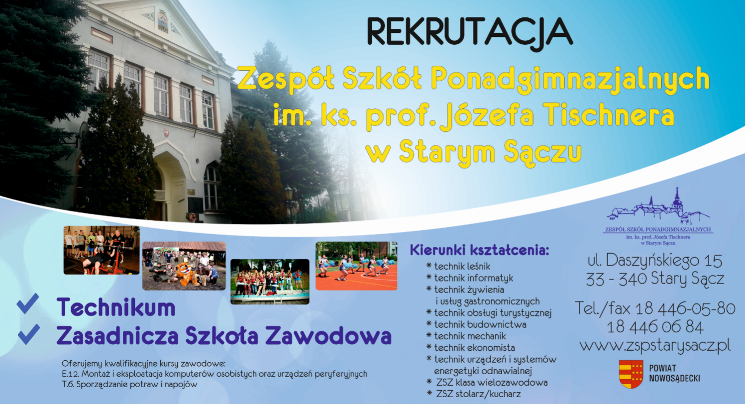 Rekrutacja Do Szkół Ponadgimnazjalnych Woj łódzkie Rekrutacja do Zespołu Szkół Ponadgimnazjalnych w Starym Sączu